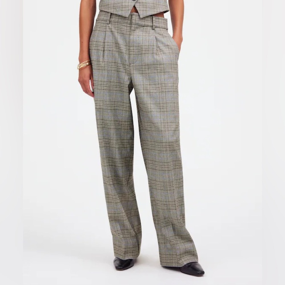 Madewell Slouchy Straight Pants in Yarn-Dyed Cooper Plaid